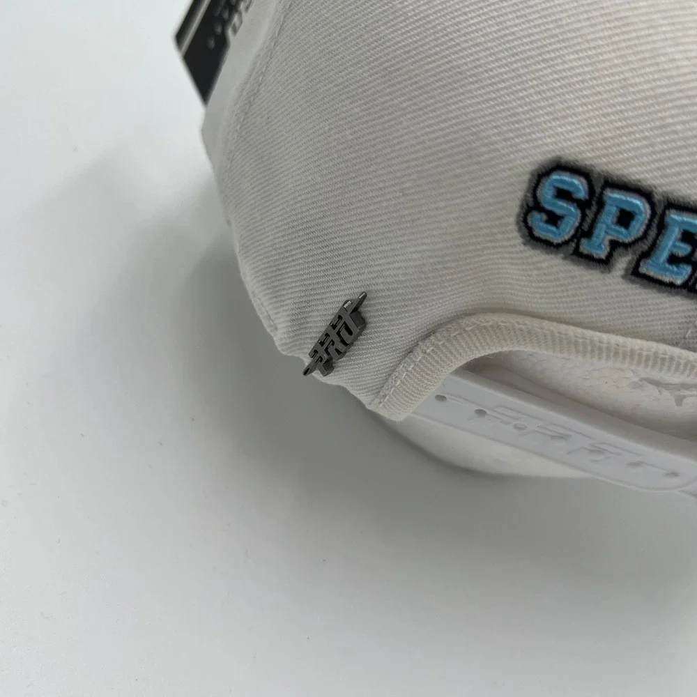 Pro Standard Spelman College HBCU Snapback Hat White Blue Wool Leather Button
